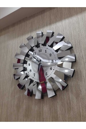 3D-Piano-Luxusmodell, verspiegelte Plexi-Wanduhr mit türkischen Ziffern, Silber - 9