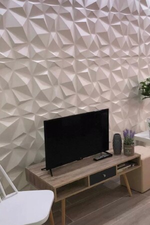 3d Pvc Kabartmalı Yeni Nesil Yapışkanlı Duvar Kağıdı Paneli Elmas Model 50x50cm - Bella Carpeti