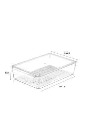 3er-Set Kühlschrank-Organizer mit Abdeckung und Sieb im Inneren des Kühlschrank-Organizers 7 x 32,5 x 20 cm MCH-566 - 6