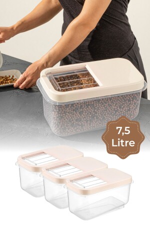 3er-Set Multibox 7,5 Liter Maxi-Aufbewahrungsbehälter mit Schiebedeckel, Creme 007653LU - 4