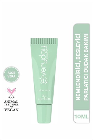 3in1 Lip Balm Aloe Vera- Nemlendirici Besleyici Parlatıcı Dudak Bakım 10 ml - Everyday Beauty
