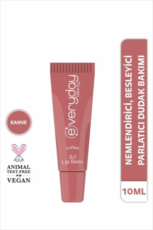 3in1 Lip Balm Kahve- Nemlendirici Besleyici Parlatıcı Dudak Bakım 10 ml - Everyday Beauty