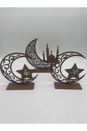 3'lü Dekor Tealight Mumluk Ceviz Ramazan Ayına Özel GZMH-98766 - 2