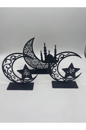 3'lü Dekor Tealight Mumluk Siyah Ramazan Ayına Özel GZMH-98767 - 1