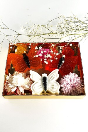 3'lü Dekoratif Hediyelik Bahar Çiçekleri Kokulu Beyaz- Kırmızı- Turuncu Renk Banyo Ve El Sabunu - 1
