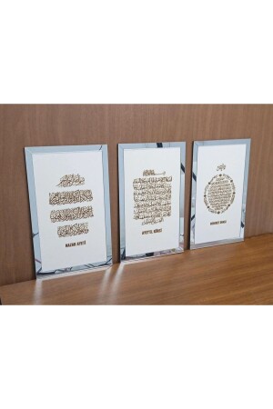 3lü Dua Seti (bereket-ayetel Kürsi- Nazar Duaları) Beyaz-gümüş - Hediyesepetin