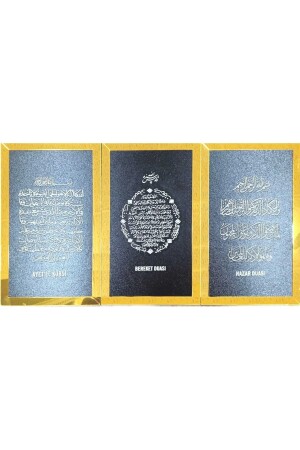 3-teiliges Gebetsset (Bereket-Ayatel Kürsi-Evil Eye Prayers) Schwarz/Gold - Hediyesepetin