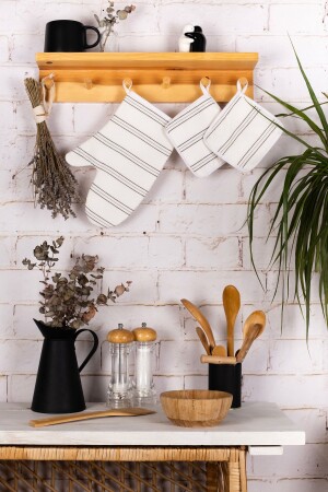 3'lü Fırın Eldiveni Ve Tencere Tutacak Mutfak Seti & 220 Derece Isıya Dayanıklı - Morlay