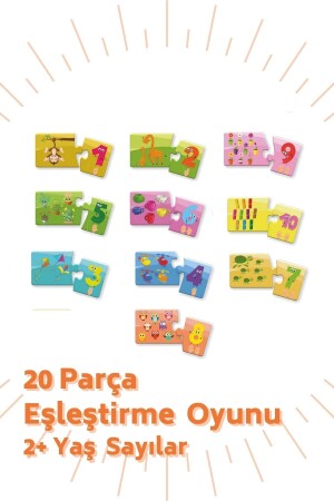 3'lü Set 2-yaş Eşleştirme Oyunu Sayılar Ve Hayvanlar, Tamamlama Kartları Toplam 78 Parça BON802680338132 - 3