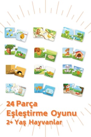 3'lü Set 2-yaş Eşleştirme Oyunu Sayılar Ve Hayvanlar, Tamamlama Kartları Toplam 78 Parça BON802680338132 - 4