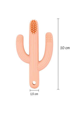3'lü Set - Diş Kaşıyıcı El Topu - Silikon Bebek Diş Kaşıma Eldiveni - Kaktüs Bebek Dişlik - 8
