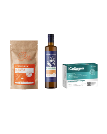 3'lü Set Herbamina Kayısı & Biberiye Karışık Bitki Çayı &icollagen Kolajen Ve Probiyotik Tablet&Kayısı Mix Sirke - Herbamina