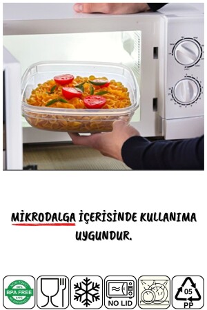 3'lü Set Master Dikdörtgen Mikrodalgada Kullanılabilen Saklama Kabı 825-1575-2100 Ml NDY-DNY-3SET - 3