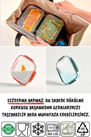 3'lü Set Master Dikdörtgen Mikrodalgada Kullanılabilen Saklama Kabı 825-1575-2100 Ml NDY-DNY-3SET - 6