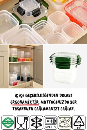 3'lü Set Master Dikdörtgen Mikrodalgada Kullanılabilen Saklama Kabı 825-1575-2100 Ml NDY-DNY-3SET - 7