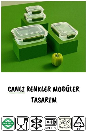 3'lü Set Master Dikdörtgen Mikrodalgada Kullanılabilen Saklama Kabı 825-1575-2100 Ml NDY-DNY-3SET - 8