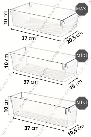 3'lü Set Tall Clear Buzdolabı & Dolap Içi Düzenleyici Organizer NDY-EP-TLL3SET - 8