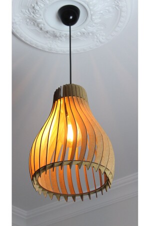 م.ن.ز-ديكورية، خشبية، عصرية منحنية ليزر قطع 3mm MDF، غرفة المعيشة معلق الإضاءة إيكون شاندليير25x35x00 - Avize