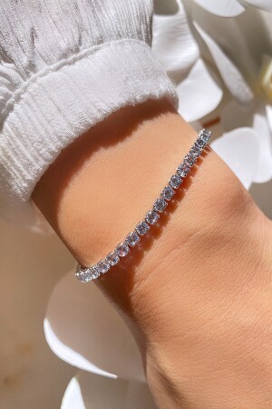 مقعد من النزيف من الفضة 3mm Zircon Stone Waterway Bracelet - Ressia