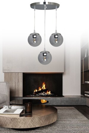 مُنْتَصِلُ مُصَبْحَةِ المُصَبْحَةِ الفَضَّاءِ 3-piece دُخَّنَ الزجاج - VEDA AVİZE