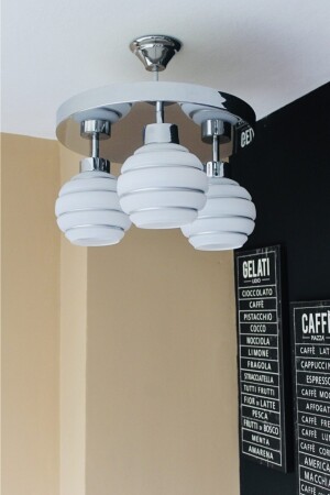 غرفة المعيشة المطبخ المدنية الزخرف الكروم الفضي الزجاج 3-Plafone ANAQ000 - AVİZEVİ