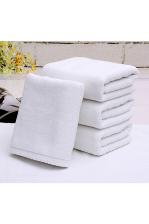 منز - بيضاء اليدين المصفوفات الفندق المصفوفات اليدين الثقيلة 4 حزمة 100% القطن 275 جرام 50x90 سم للمنزل والفندق - Gön Ev Tekstili