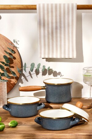 منىز-رستيك مدي 4 قطعة أدوات الطهي مجموعة إنديغو 12 سم 600. 15. 01. 2775 - Emsan