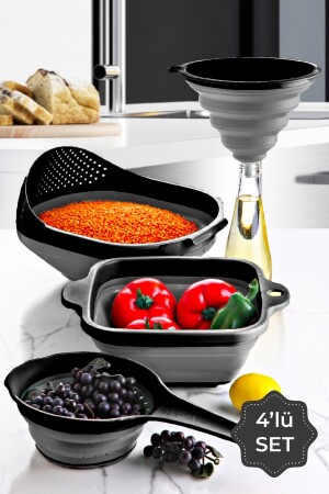 مجموعة من 4 طلاءات مزدوجة جميلة 1x ((فنل-دخل-مصدر-مصدر مربع-مصدر بريز) أسود - Vienev