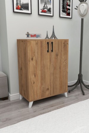 مقعد من المجموعات متعددة الأغراض مقعد من الأحذية مع 4 رف و 2 أبواب من المجموعات من الحذاء - Bofigo