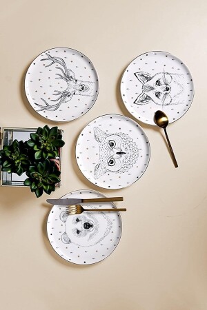 لوحة كعك من الغابة 4 قطع 20 سم 341SET203 - Porland