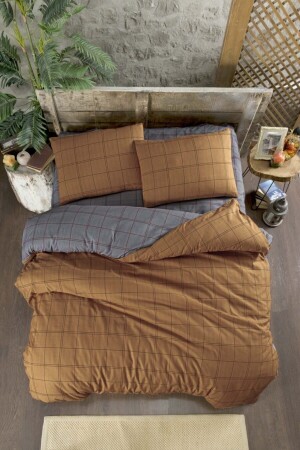 مجموعة من غطاءات الملفات المزدوجة 4 قطع 200x220 - Brown M0012587 - Mulberry