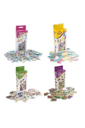 أرقام مغناطيسية من النظام الأدبي الحيوانات الفاكهة الخضروات المغناطيس مجموعة 4 3 6 سنوات 8698837100219 - Diytoy