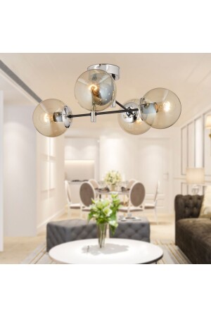 مزارة مزارة 4 قطع سوداء كروم عسل زجاج الممر الحديث المطبخ غرفة المعيشة الراجعية الشمعة 3548-04-CH - Apliqa