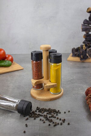 مجموعة من الزهور من 4 قطع، مجموعة من الزهور من 4 قطع مع عصا الخشبية - KukiWood