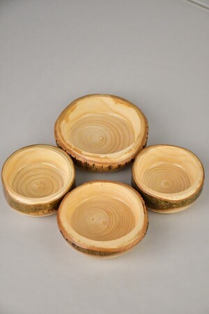 كأس خشبية من النز 4 قطع و لوحة عرض 4 قطع كأس خشبية من النز - ÖZ NUR HOME