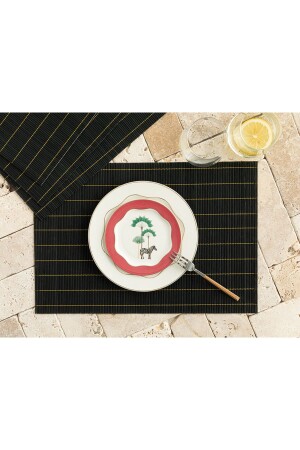 منز-فارليغ بامبو 4 قطع مقعد 45x30 سم سوداء - English Home