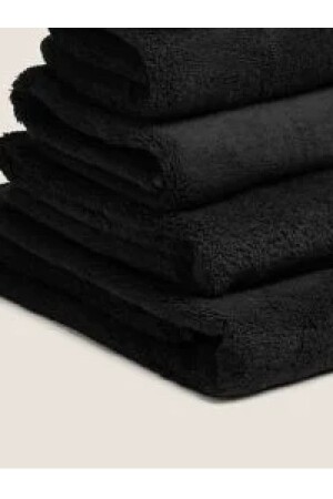 مجموعة من 4 مناشفة سوداء 50x80 سم 100% قطن SYH. HVL. 4X - CottonTherapy