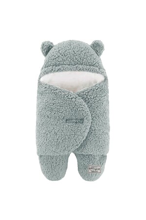 4-7 Ay Bebek Dış Kundak Uyku Tulumu Kıvırcık Wellsoft Peluş Indigo - Migie