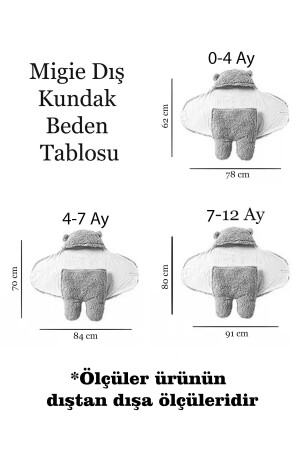 4-7 Ay Bebek Dış Kundak Uyku Tulumu Kıvırcık Wellsoft Peluş Kapuçino - 6