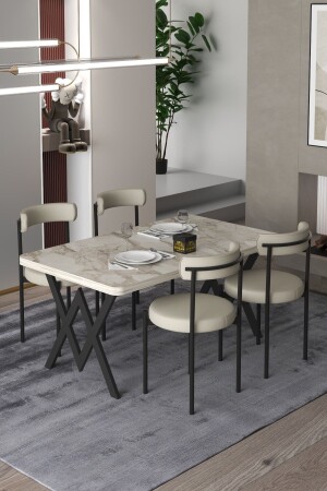 مجموعة طاولة المطبخ للأفراد 4 - الأقمشة الكريم 70x110 - Cosargroup