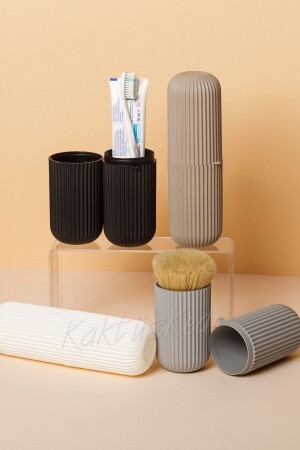 مجموعة من 4 لوازم سفر تحمل نظارات حاوية فرشاة أسنان صندوق تخزين للكسافة 7480000716351 - KaktüsKedi