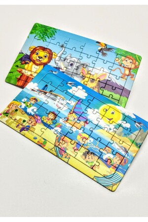 4 Adet Çocuk Eğitici Yapboz Çocuk Puzzle - 30 Parça Renkli Macera Zamanı - 5