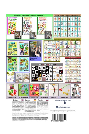 4 Adet Çocuk Eğitici Yapboz Çocuk Puzzle - 30 Parça Renkli Macera Zamanı - 6