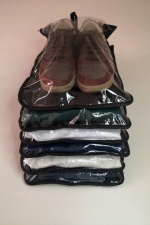 ( 4 Adet ) Çok Amaçlı Pencereli Ayakkabı Saklama Hurcu Askılı Dolap Çekmece Düzenleyici - Missclean