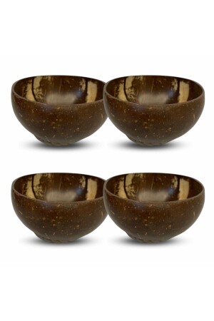 4 Adet Hindistan Cevizi Kase Ve Kase Altlığı - Bowl Kasesi - Coconut Bowl JDA0088 - 3