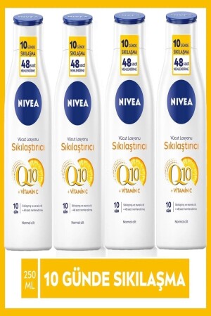 4 Adet Nivea Q10 250 ml Sıkılaştırıcı Vücut Losyonu vitamin C 10 Günde Sıkılaşma - 1