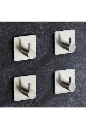 4 Adet Paslanmaz Çelik Banyo Askısı - Bornoz Askısı - Havlu Askısı - Havluluk - Askılık PASLANMAZ HOOKS - 3