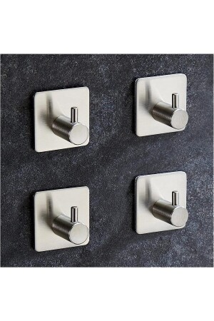 4 Adet Paslanmaz Çelik Banyo Askısı - Bornoz Askısı - Havlu Askısı - Havluluk - Askılık PASLANMAZ HOOKS - 2