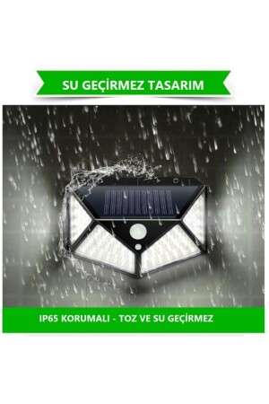 4 Adet Solar Güneş Enerjili Hareket Sensörlü 4 Taraflı Bahçe Garaj Ev Aydınlatma Lambası - 3