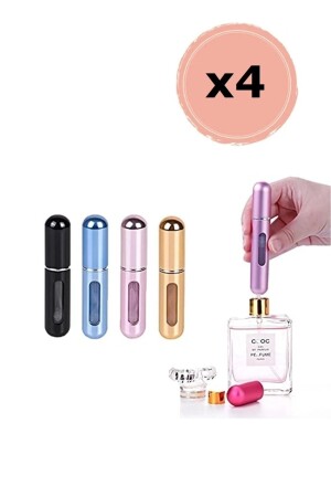 4 Adet Taşınabilir Mini Doldurulabilir Parfüm Atomizer Doldurulabilir Parfüm Şişeleri Boş Küçük 4 parfüm - 1